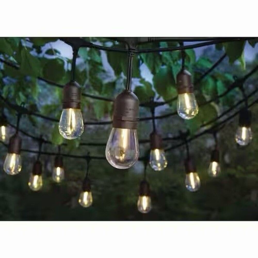 Hampton Bay - 24 Lights - 48 Ft. Plug-in Indoor/Outdoor Edison Patio LED Lights